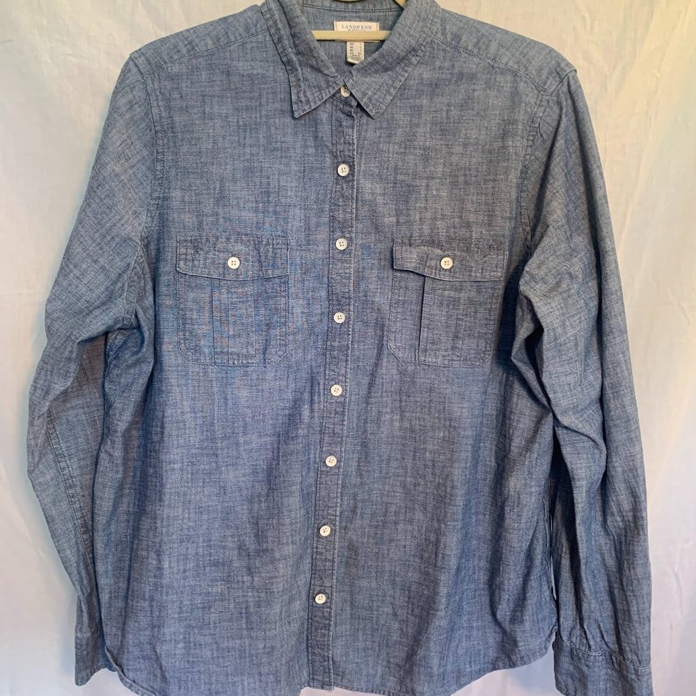 Lands' End Men's Chambray Work Shirt